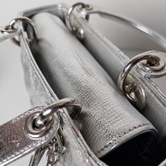 Christian Dior Cannage Small My ABCDior Lady Dior Metallic Silver - Picture 5 of 14